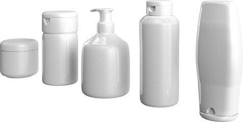 Bottles against white background