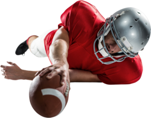 Sports player struggling to catch the ball