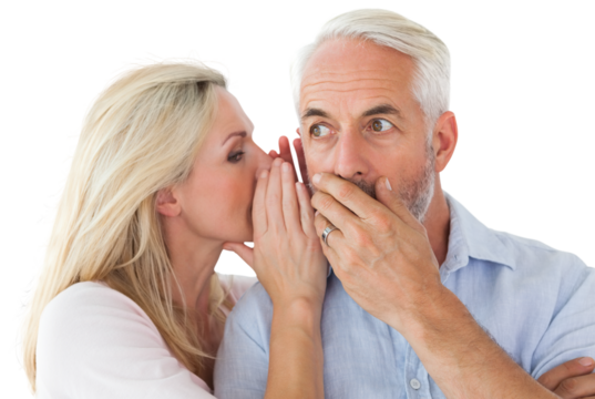 Couple gossiping together