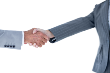 Male and female entrepreneurs shaking hands