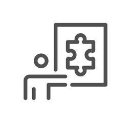 Puzzle related icon outline and linear symbol.	

