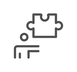 Obraz premium Puzzle related icon outline and linear symbol. 
