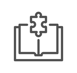 Obraz premium Puzzle related icon outline and linear symbol. 