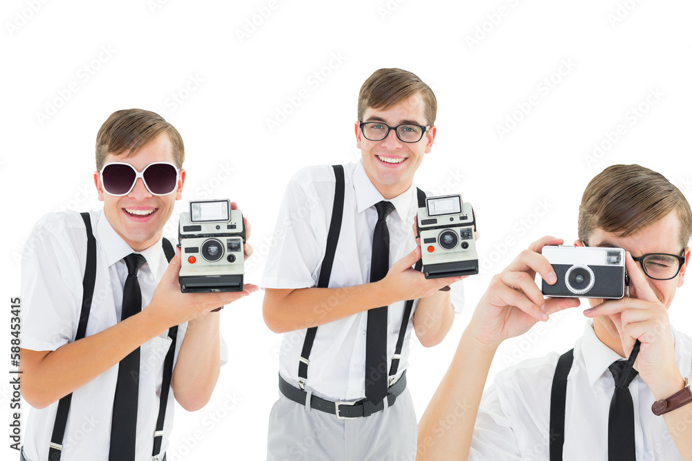 Poster geek with camera