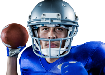 Close-up portrait of sportsman holding ball
