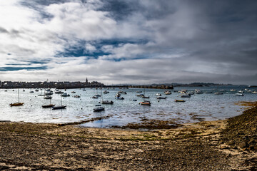 Harbor At City Of Roscoff At The Finistere Atlantic Coast In Brittany, France