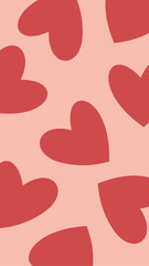 Pattern, patrones y motivos de corazones rojos.