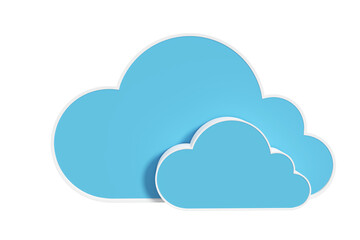Fototapeta premium Digitally generated image of blue cloud shapes