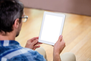 Man holding digital tablet