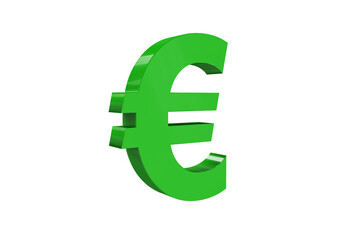 Obraz premium Illustration of green European Union currency symbol