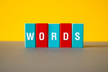 Words - word concept on building blocks