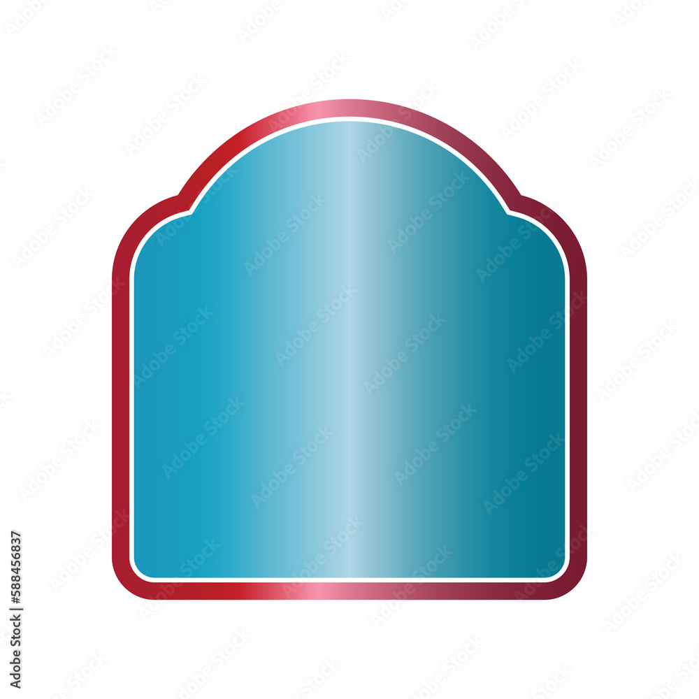 Poster digitally generated image of blue frame with red border