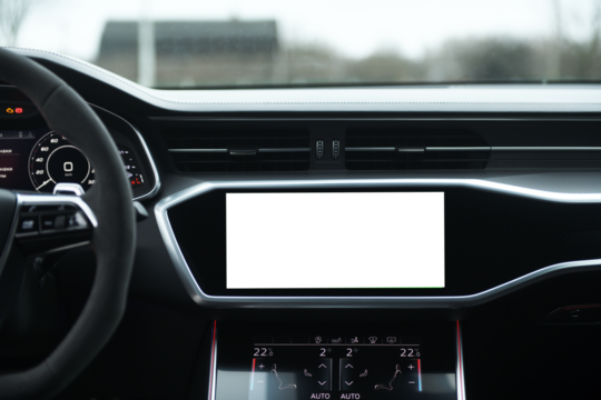 White screen on car touchscreen.