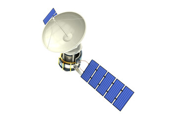 High angle view ofÂ 3d solar satellite