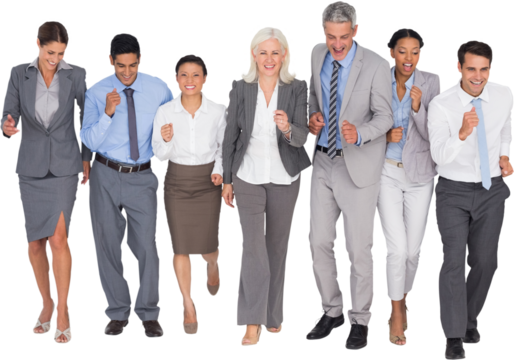 Business people running together