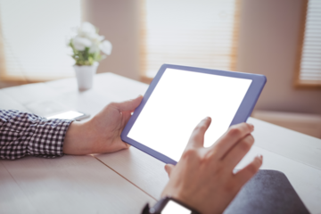 Cropped image of businesswoman using her tablet