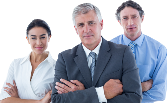 Business people brainstorming together