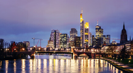 Fototapeta na wymiar Frankfurt am Main at night, Germany