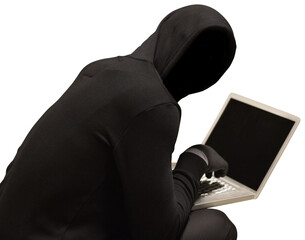 Hacker using laptop