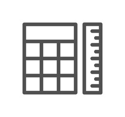 Calculation and accounting related icon outline and linear symbol.	
