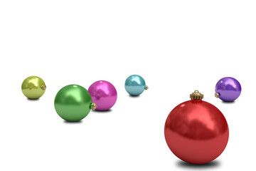 Digitally generated colourful christmas baubles