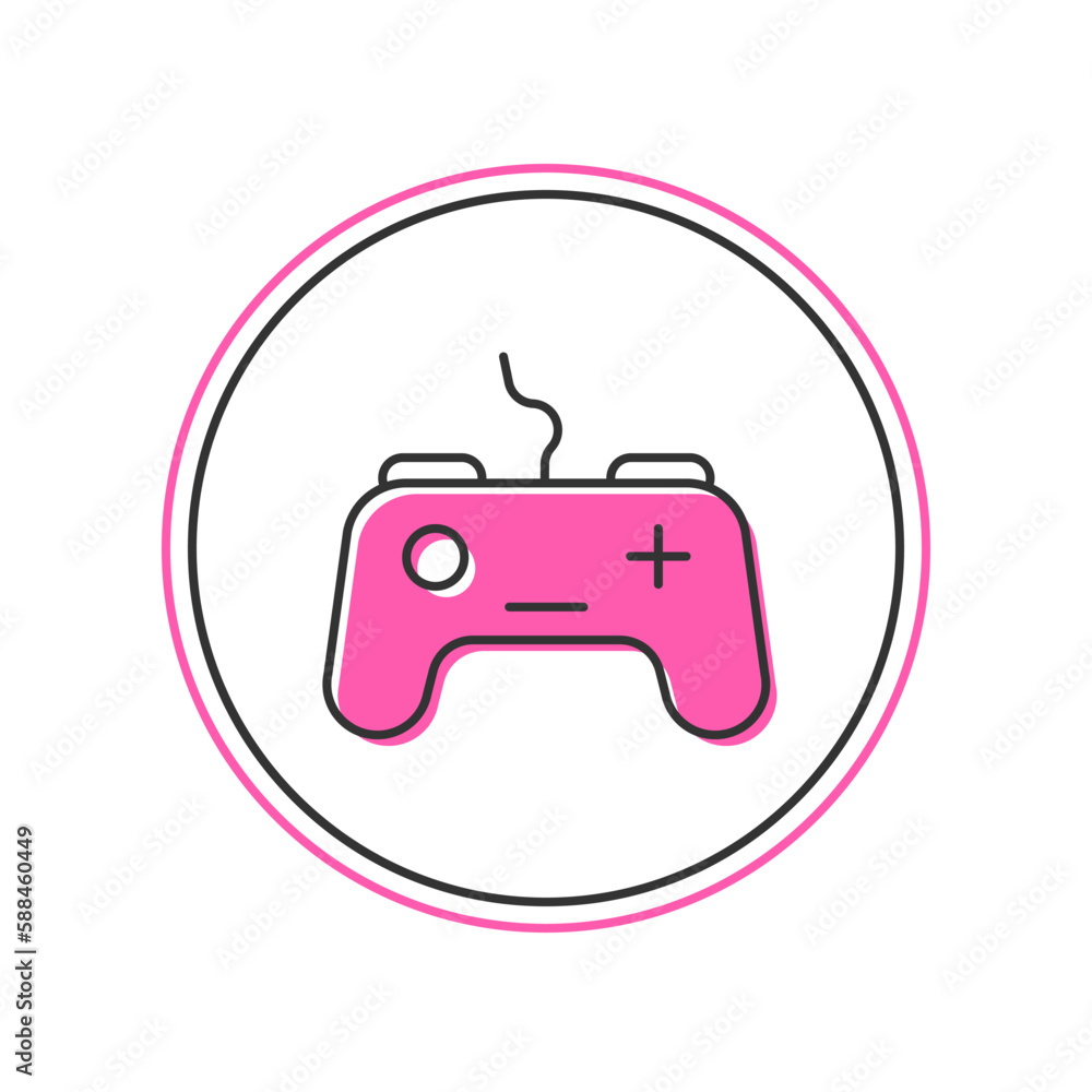 Poster filled outline gamepad icon isolated on white background. game controller. vector