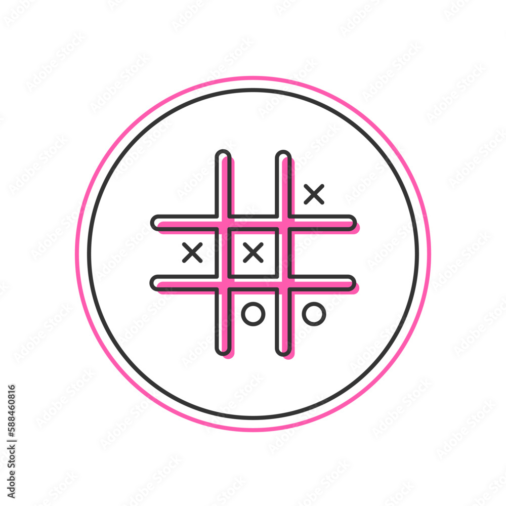 Canvas Prints filled outline tic tac toe game icon isolated on white background. vector