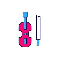Filled outline Violin icon isolated on white background. Musical instrument. Vector