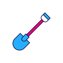 Filled outline Fire shovel icon isolated on white background. Fire protection equipment. Equipment for firefighter. Vector