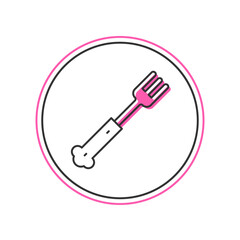 Filled outline Fork icon isolated on white background. Cutlery symbol. Vector
