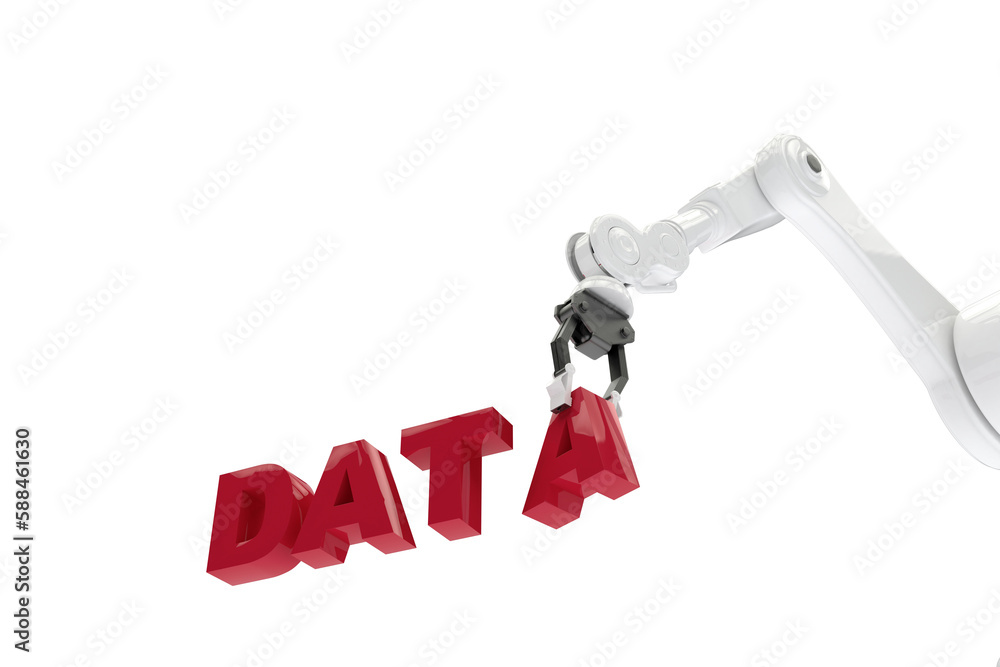 Poster robotic arm arranging data text