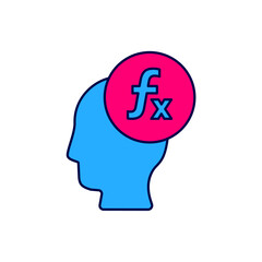 Filled outline Function mathematical symbol icon isolated on white background. Vector