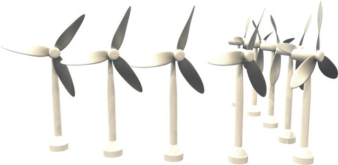 Vector image of wind mills