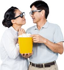 Couple watching a 3d movie