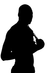 Athlete man holding chain