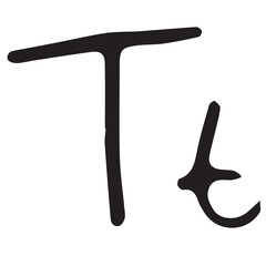Digital image of letter t