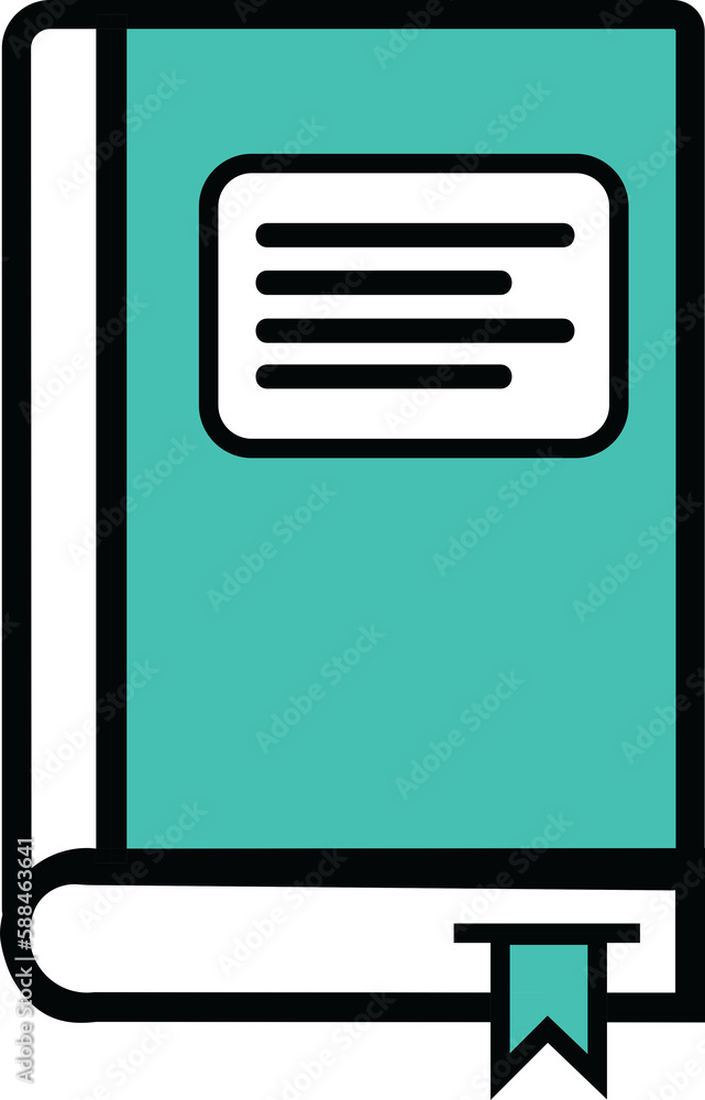 Poster notebook with bookmark over white background
