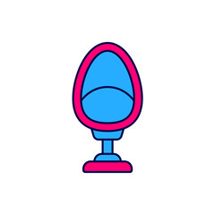 Filled outline Armchair icon isolated on white background. Vector