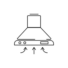 Extractor hood in the linear style icon.