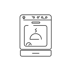 Oven icon. Stove icon. Cooking symbol logo template. Linear style.