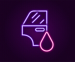 Glowing neon line Car painting icon isolated on black background. Car body repair process. Colorful outline concept. Vector