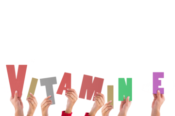Hands holding up vitamin e