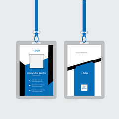Blue modern new creative Business id card design template.Corporate Id card design template ,vector file.Simple vector office ID card design template. Creative Corporate Business identity card .