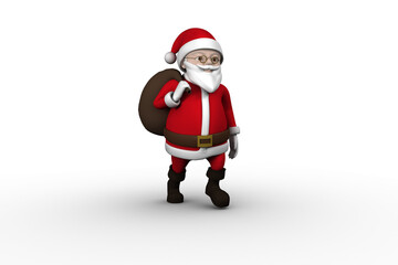 Cartoon santa walking 