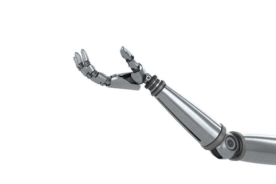 Cropped image of chrome robotic hand