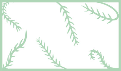 Minimalist background with decorative green plants