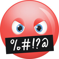 Angry swearing face emoji icon