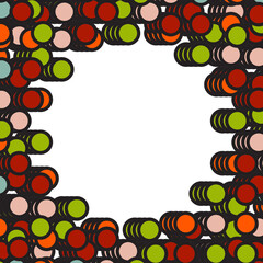 Colorful circle dots frame. Vector illustration.	