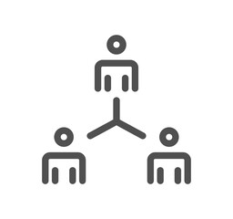 Teamwork and business management icon outline and linear symbol.