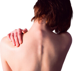 Fototapeta premium Nude woman with a neck injury